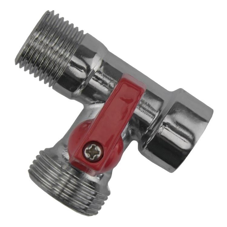 Кран шаровой двойной KARRO KR-3144 1/2"х3/4"х1/2" УЗ угловой (126954)