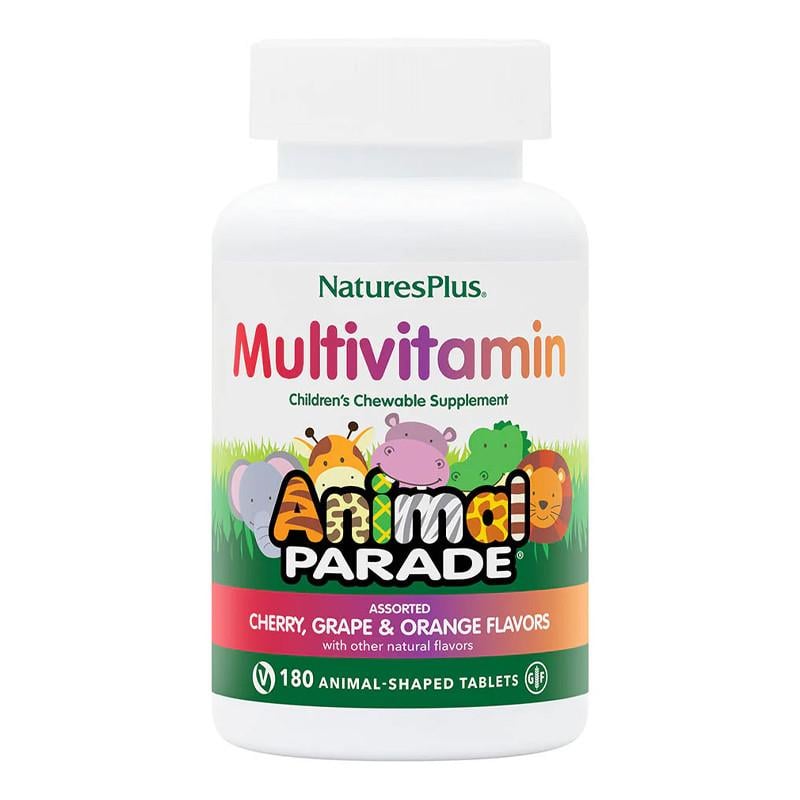 Комплекс витаминов для детей Natures Plus Animal Parade Multivitamin Children's Chewables Вишня/Виноград/Апельсин 180 табл. (2363088947)