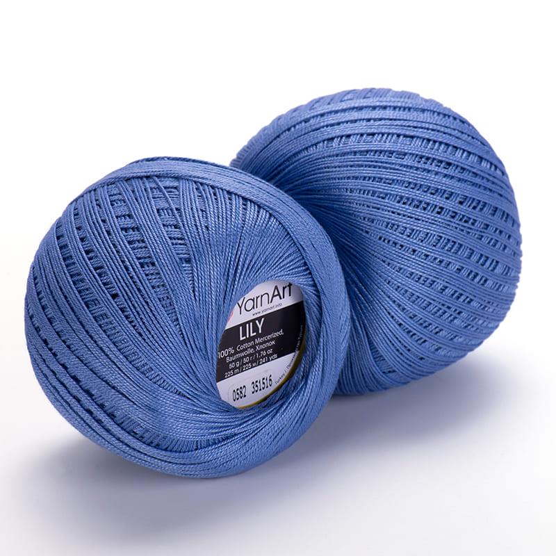 Пряжа YarnArt Lily 0582 Темно-голубой