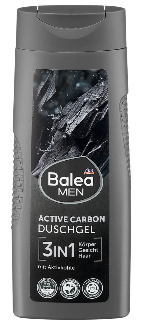 Гель для душу Balea Active Carbon 300 мл (4066447749588)