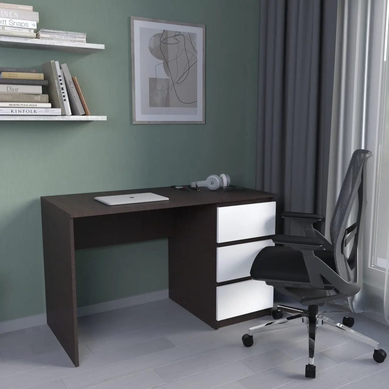 Компьютерный стол IdealMebel КС-4 Венге/Белый (КС-4-5/1) - фото 1 Компьютерный стол IdealMebel КС-4 Венге/Белый (КС-4-5/1) - фото 1