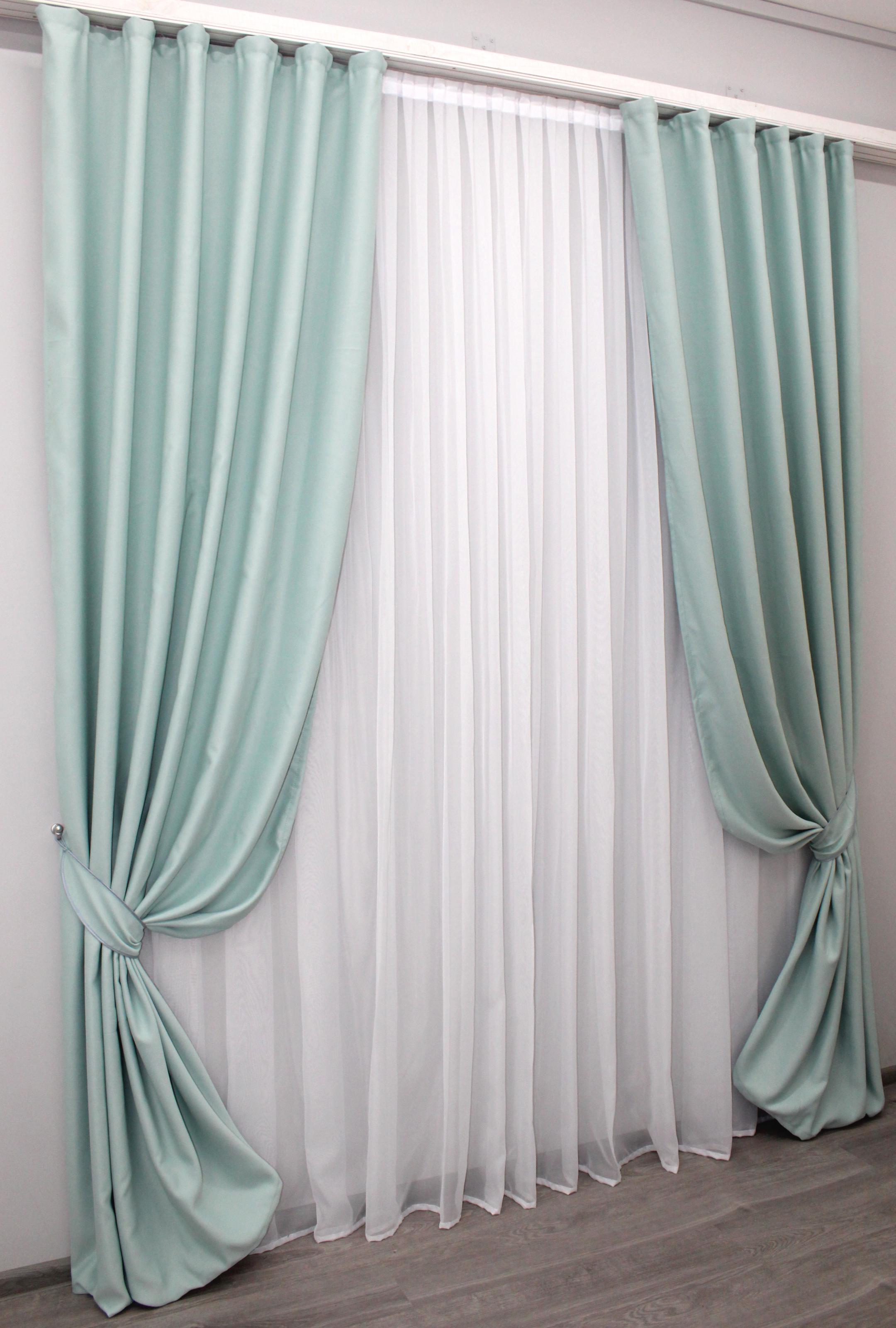 Комплект штор VR-Textil Bruno № 958ш блэкаут 150х270 см 2 шт. Фисташковый (30-757)