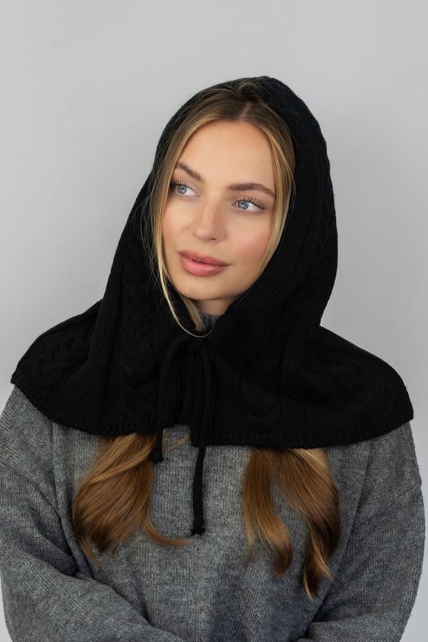 Капор женский вязаный Braxton Гермина 7253 Черный (3175816987)
