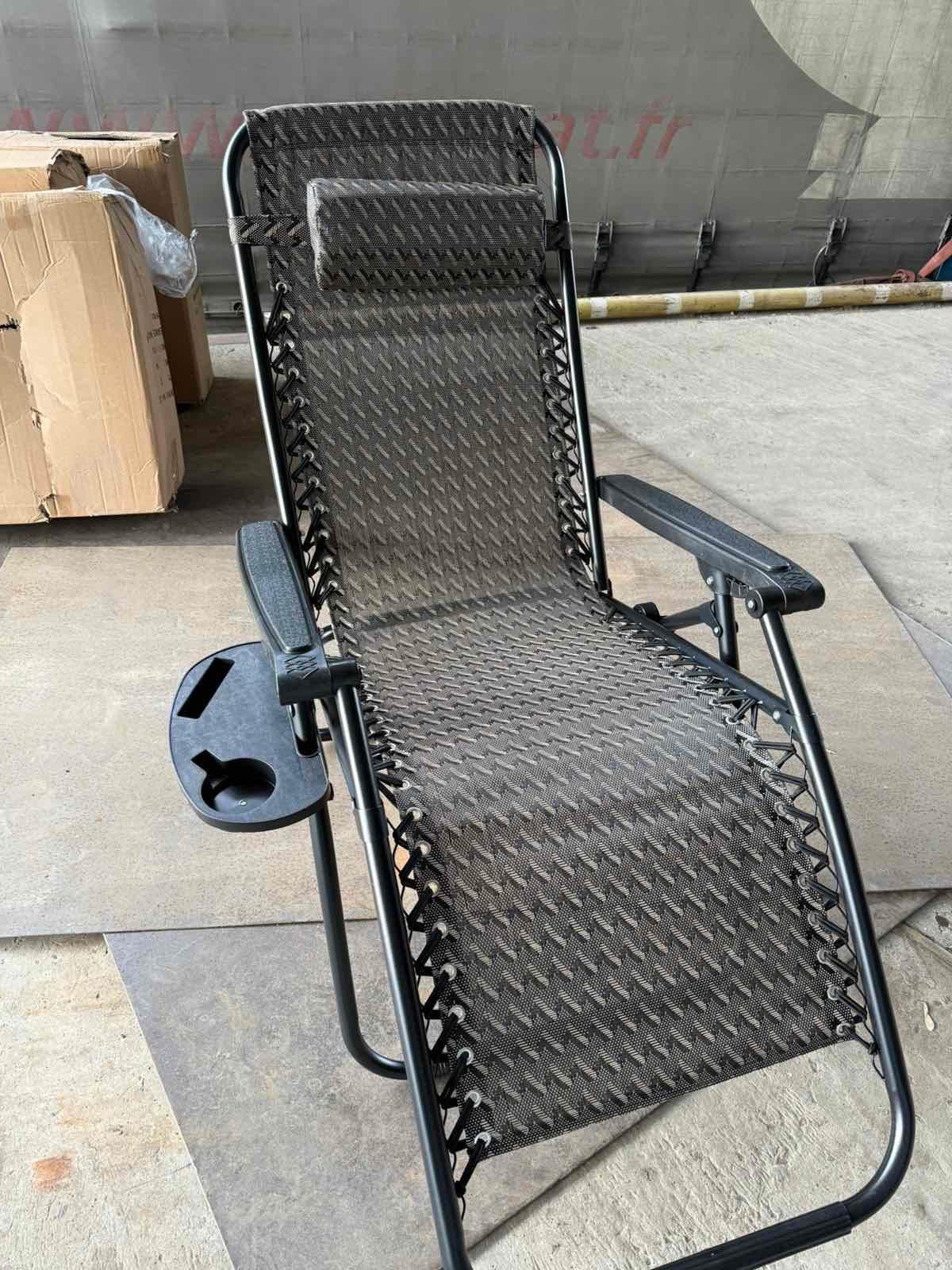 Шезлонг розкладний Trex з підлокітниками та підстаканником до 120 кг 180х64х110 см (Trex-2382150) - фото 5