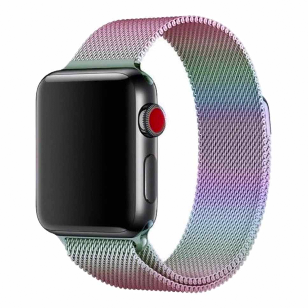 Ремешок CDK для Apple Watch 46 мм Series 10 Металл Milanese Loop Chameleon (05527)