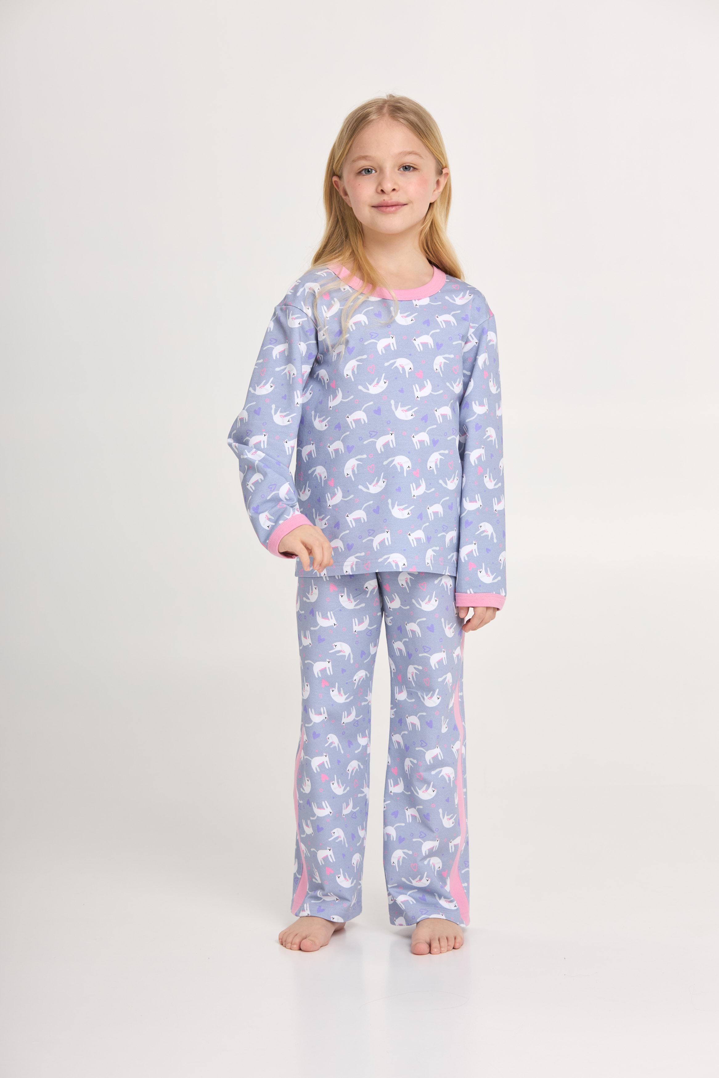 Пижама детская для девочки Теплая Ellen Dreamy cat gpf 0780/01/01 152 см Розовый/Лиловый