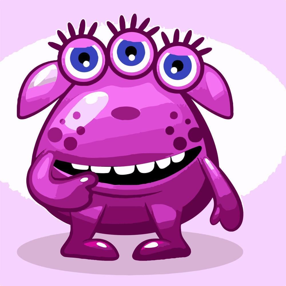 Картина по номерам Strateg Премиум Розовый монстрик с лаком и 30х30 см (ES-0810)