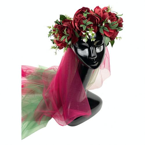 Венок на голову Пиония с фатой SETA Decor 19-868-1CLT