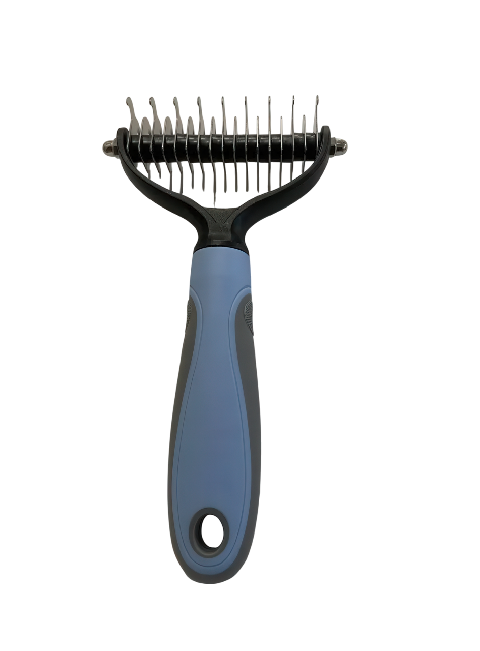 Колтунорез-дешеддер для кошек и собак 2в1 двухсторонний Голубой (28456106)