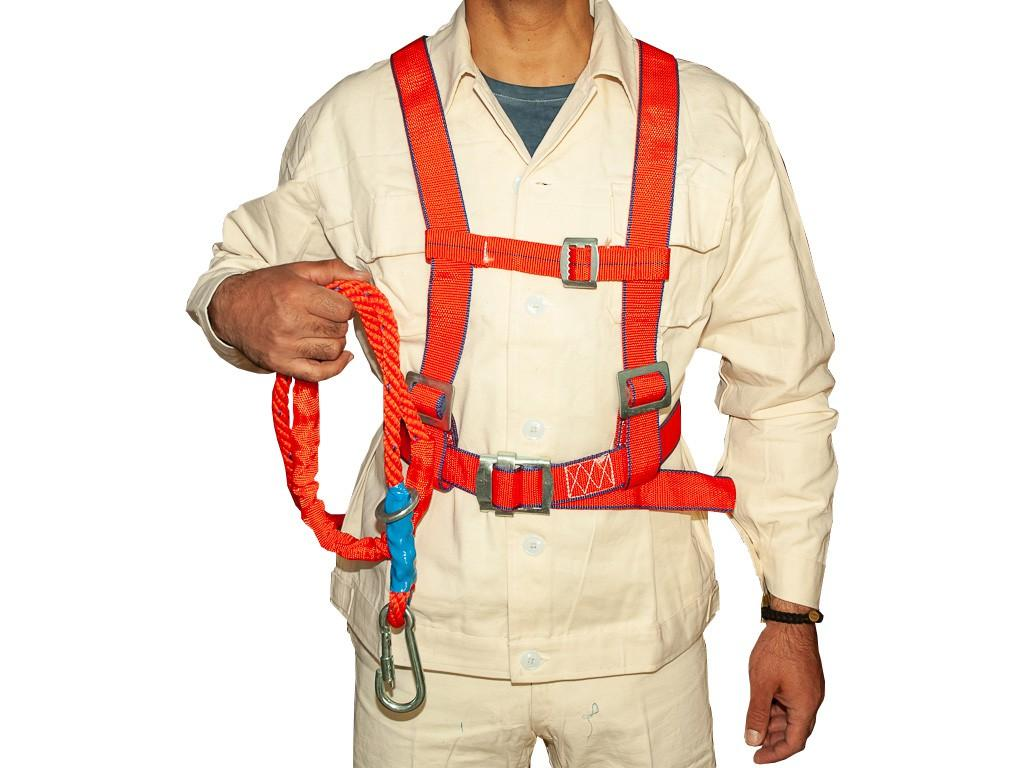 Пояс страховочный MARSHFL S-23 с наплечными лямками регулируемый Красный (1642js)