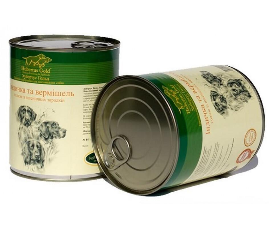 Корм влажный для собак Hubertus Gold Индейка и лапша 800 г (4050001107747)