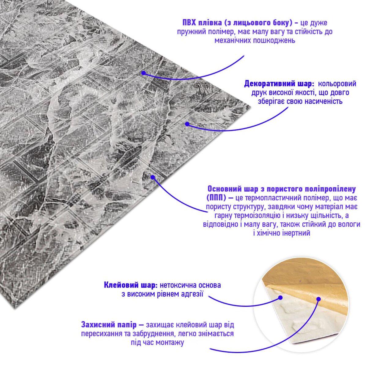 Панель самоклеящаяся 3D под мрамор в рулоне R061-3 3080x700x3 мм Черный (SW-00001395) - фото 3 Панель самоклеящаяся 3D под мрамор в рулоне R061-3 3080x700x3 мм Черный (SW-00001395) - фото 3