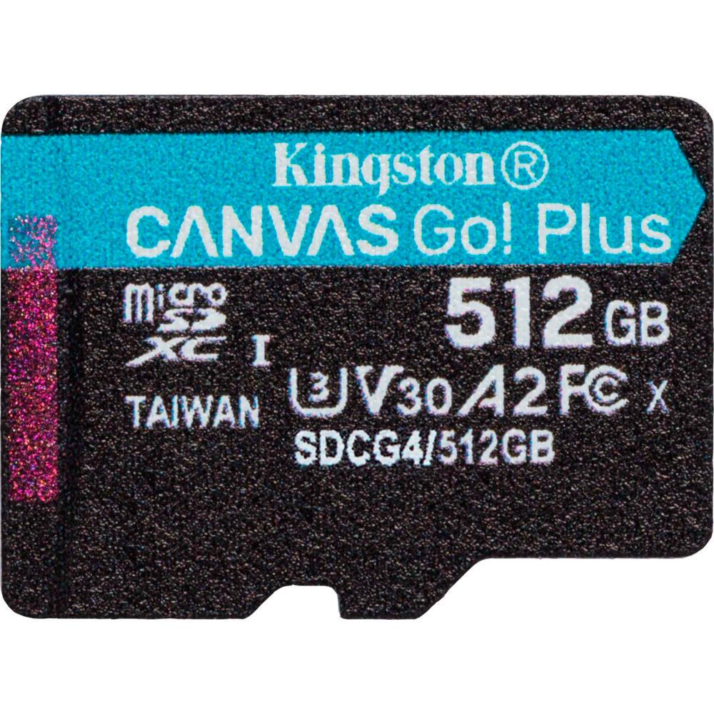 Карта памяти Kingston Canvas Go! Plus microSDXC 512 ГБ пластик чтение до 200 МБ/с запись до 90 МБ/с (SDCG4/512GBSP)