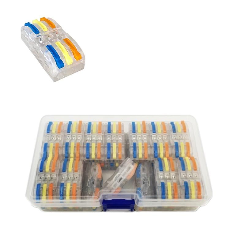 Набор клемм Tactix 0,08-4 мм2 32А 3х1-3х1 проходная одинарная 39,3х18х14,5 мм 25 шт. Разноцветный (KV313Tc-25box)