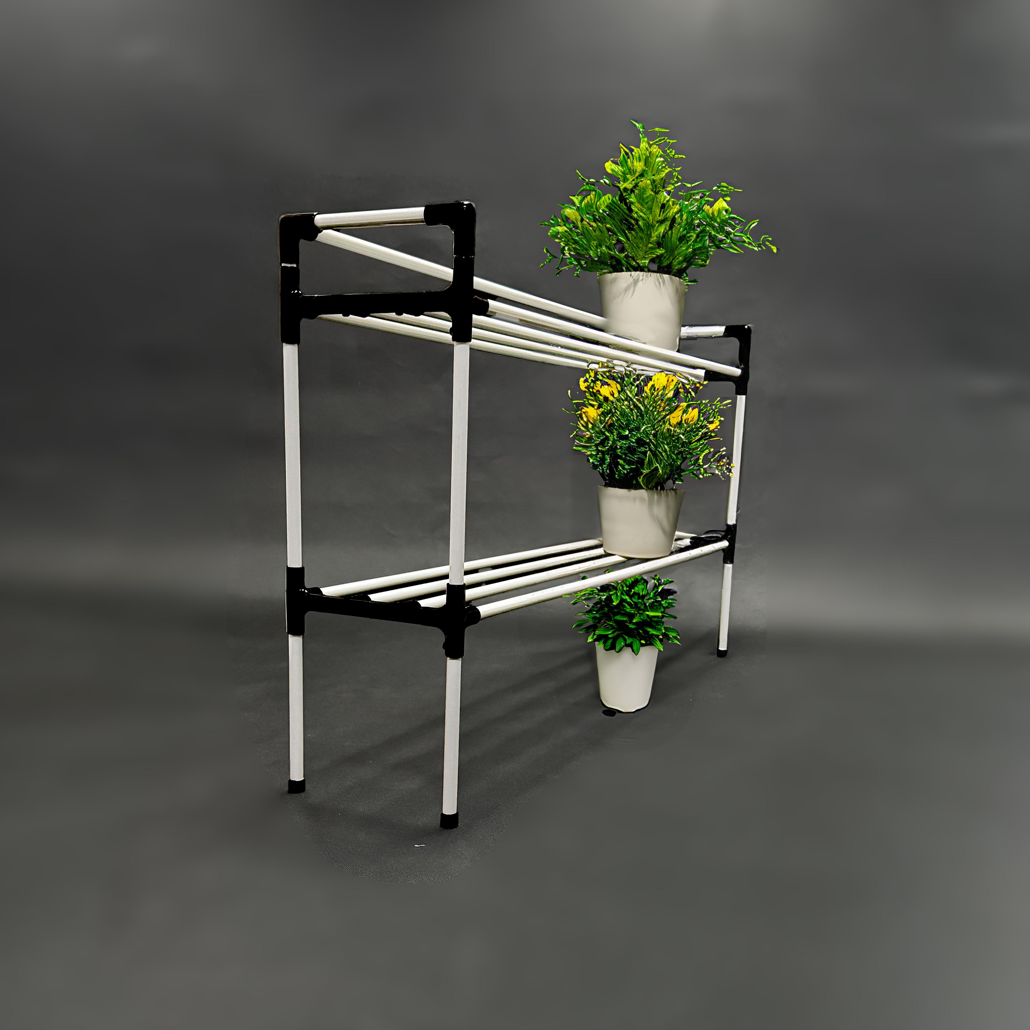 Подставка для цветов на подоконник Lucia 2 двухъярусная металлическая 52 см Белый (LuciaW2) - фото 4