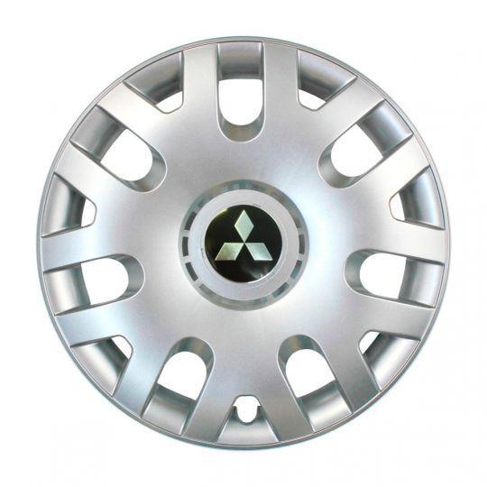 Автомобильные колпаки SKS 204 R14 с логотипом Mitsubishi 4 шт. Серебристый