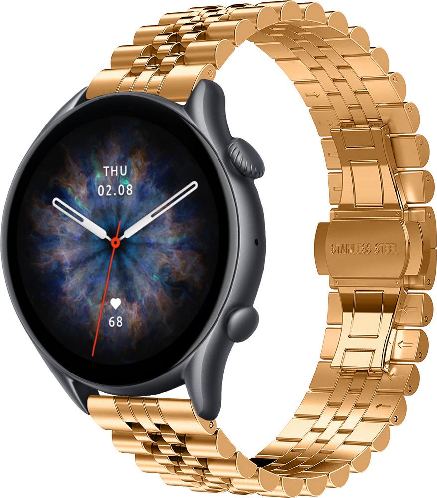 Браслет металлический Stech для Amazfit GTR 3 Pro Rose Gold (25268-27)