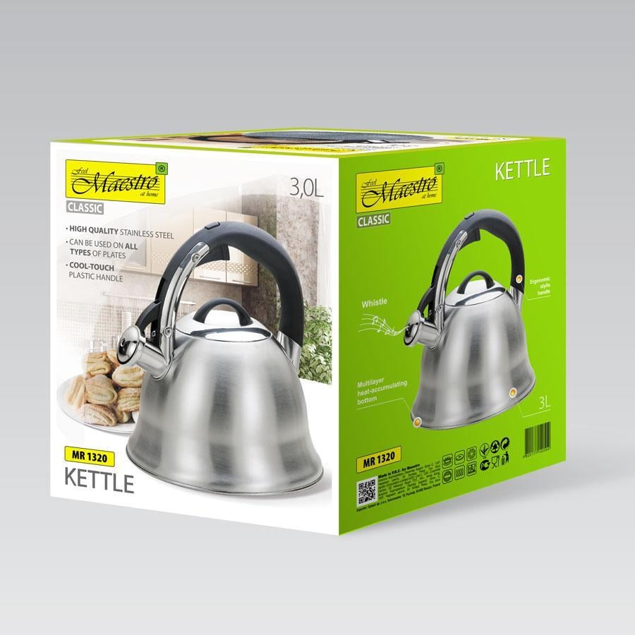 Чайник для плиты Maestro со свистком 3 л (MR-1320) - фото 4 Чайник для плиты Maestro со свистком 3 л (MR-1320) - фото 4