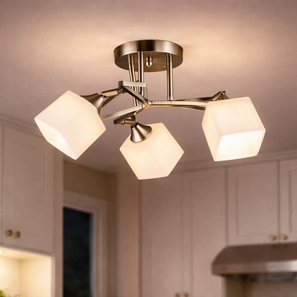 Люстра Sirius на три квадратных плафона под лампу Е27 Бронзовый (B N6651/3 AB)