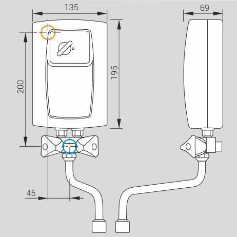 Нагрівач води проточний електричний Kospel Twister EPS2-5.5 220В (23355149) - фото 2