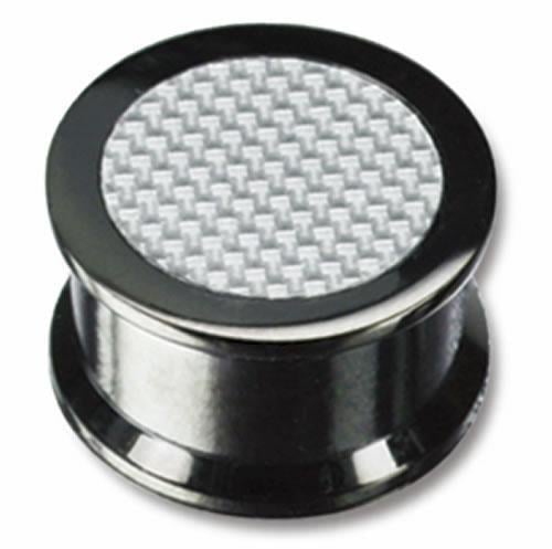 Тунель-плаг з сріблястим пластиком всередині який переливається BPSF04 16 мм Чорний