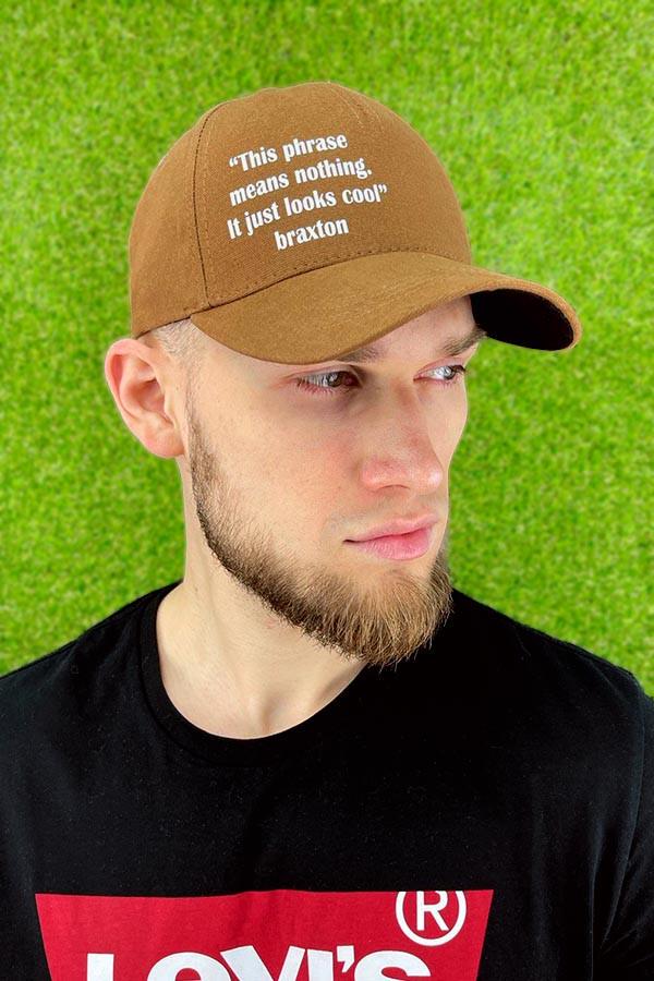 Бейсболка з написом "it just looks cool" Braxton унісекс Кемел (1393)