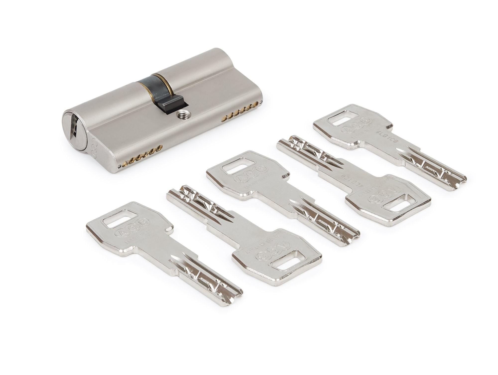 Цилиндр AGB SCUDO 5000 PS 80 мм 35/45 ключ/ключ Никель матовый (CA0016.30.40)