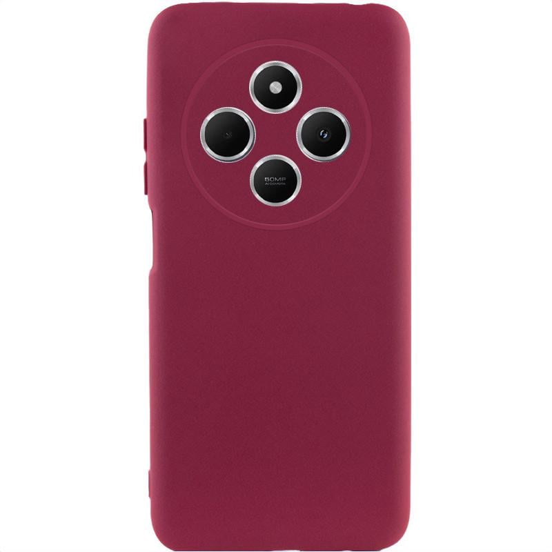 Противоударный чехол Silicone Cover Lakshmi Full Camera (AA) для Xiaomi Redmi 14C / Poco C75 Бордовый / Marsala
