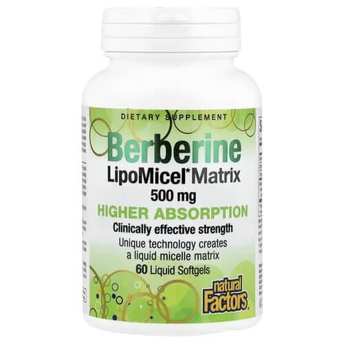 Берберин Natural Factors Berberine LipoMicel Matrix 60 Softgels (NFS-04584)