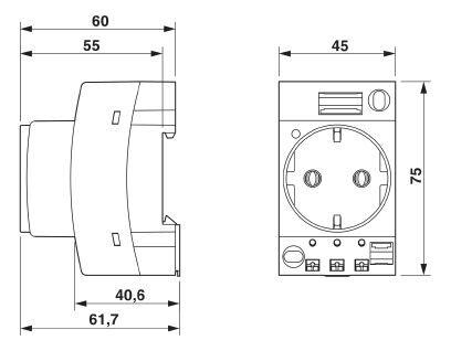 Розетка Phoenix Contact EO-CF/PT/LED Push-in з LED 250 В AC 16A Сірий (0804040) - фото 2