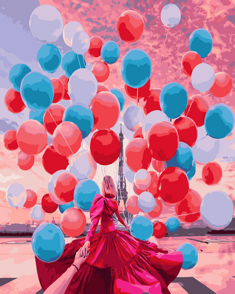 Картина по номерам Brushme Следуй за мной Шары парижа (GX26278)