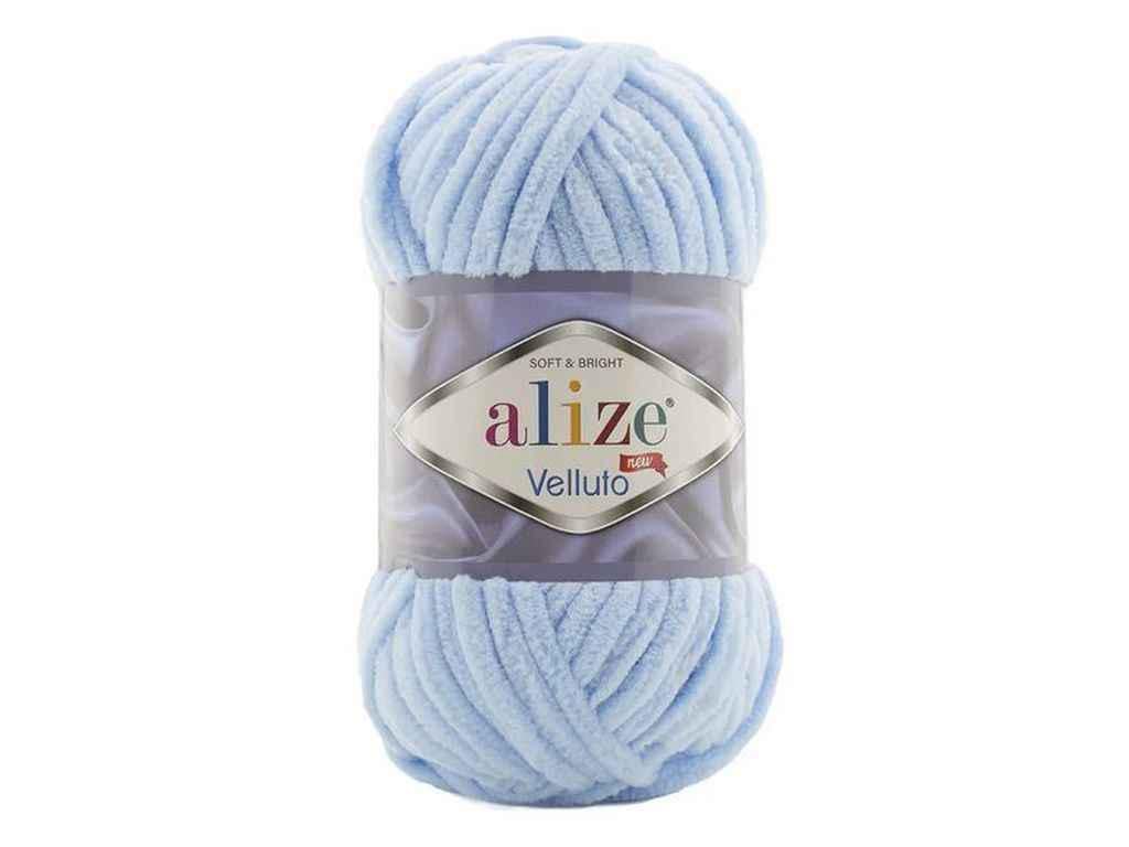 Пряжа Alize Velluto 100% микрополиэстер 100 г 68 м 5 шт. цвет 218 Голубой (969579)