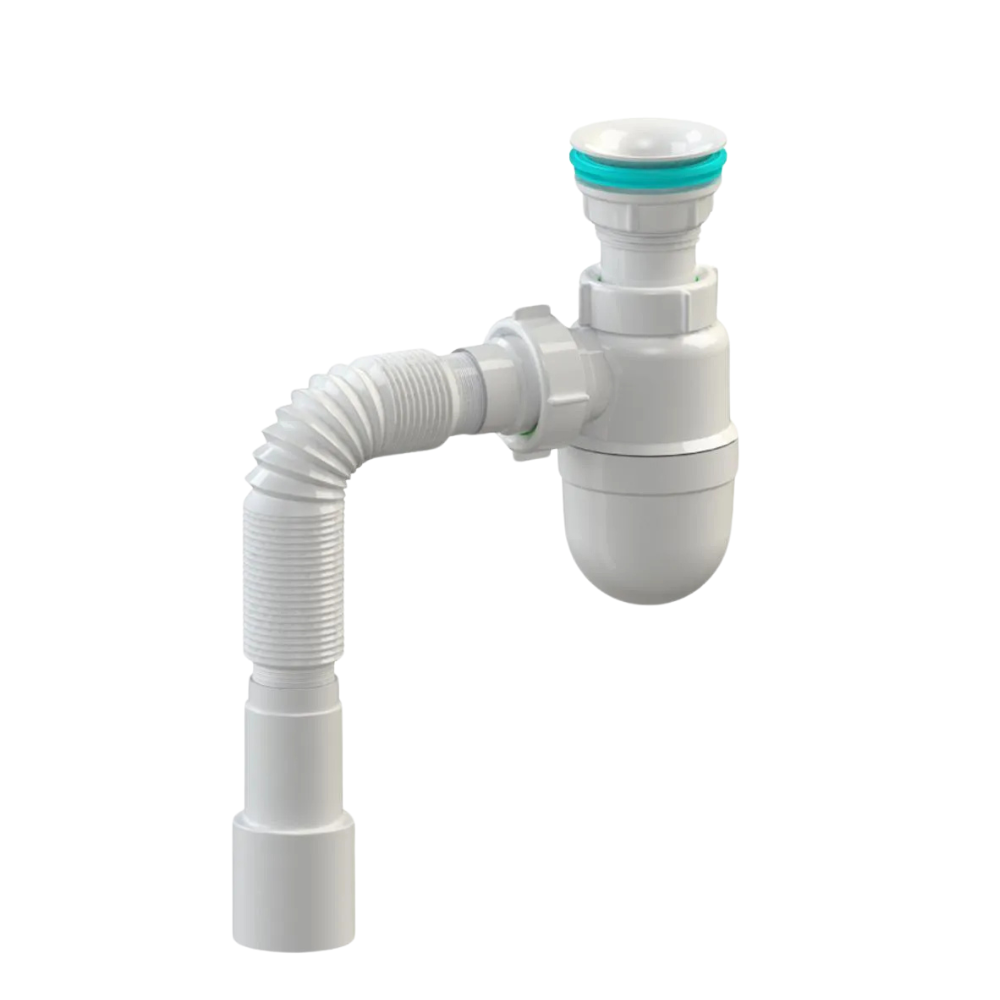 Сифон для кухонної мийки SoloPlast К0010 пластиковий для раковини з гідрозакривом (2517891515)