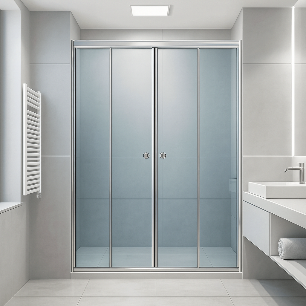 Душевые двери KO&PO 7052 F 180х150 см Раздвижное стекло матовое Сатин (C10658)