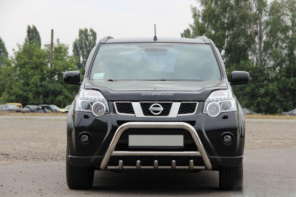 Передній захист WT003 CAN для Nissan X-trail T31 2007-2014рр. нержавіюча сталь Хром