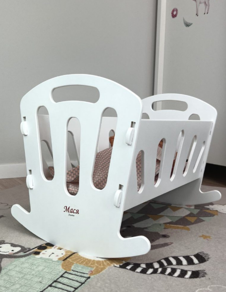 Игрушка кроватка-люлька с постельным бельем Белый