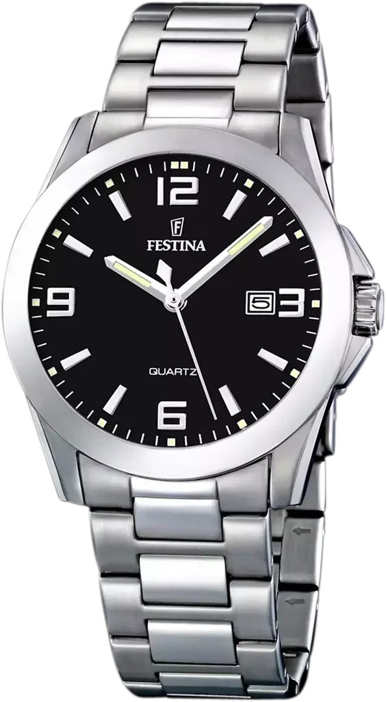 Наручные часы мужские Festina F16376/4 Classics со стальным корпусом WR 50 м и черным циферблатом Наручные часы мужские Festina F16376/4 Classics со стальным корпусом WR 50 м и черным циферблатом