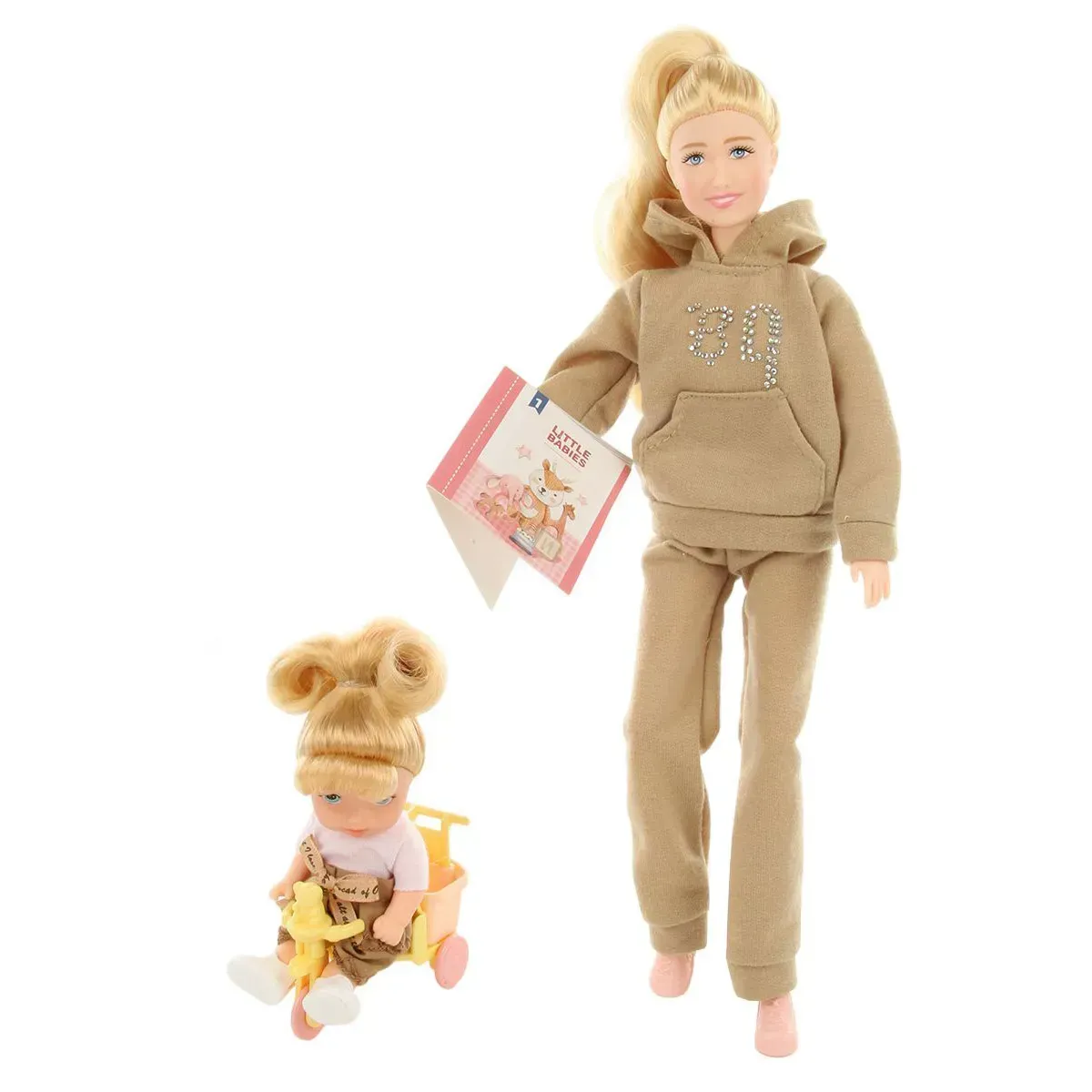 Кукла Мамочка с младенцем и аксессуарами из пластика 30 см Бежевый (150-98-A783-3)