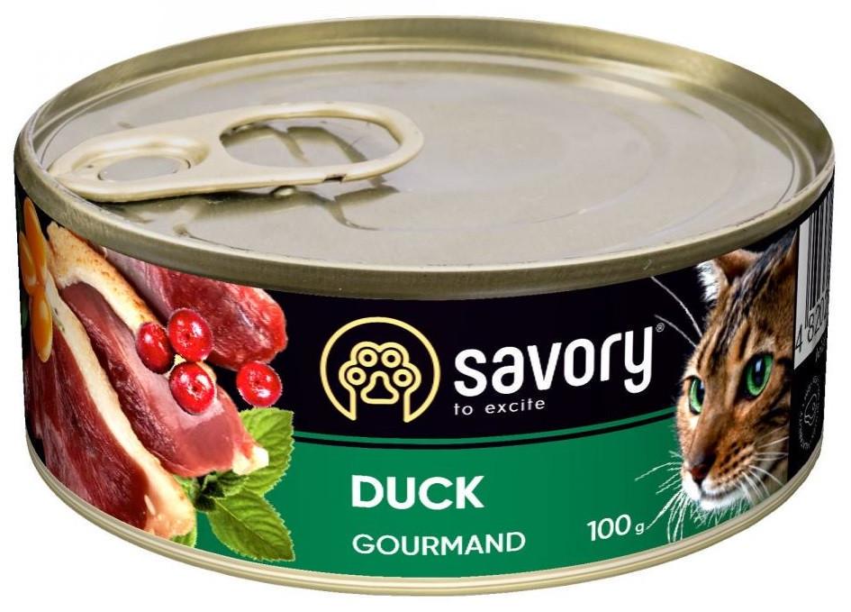 Корм полнорационный влажный для котов Savory с уткой 100 г (1789932276)