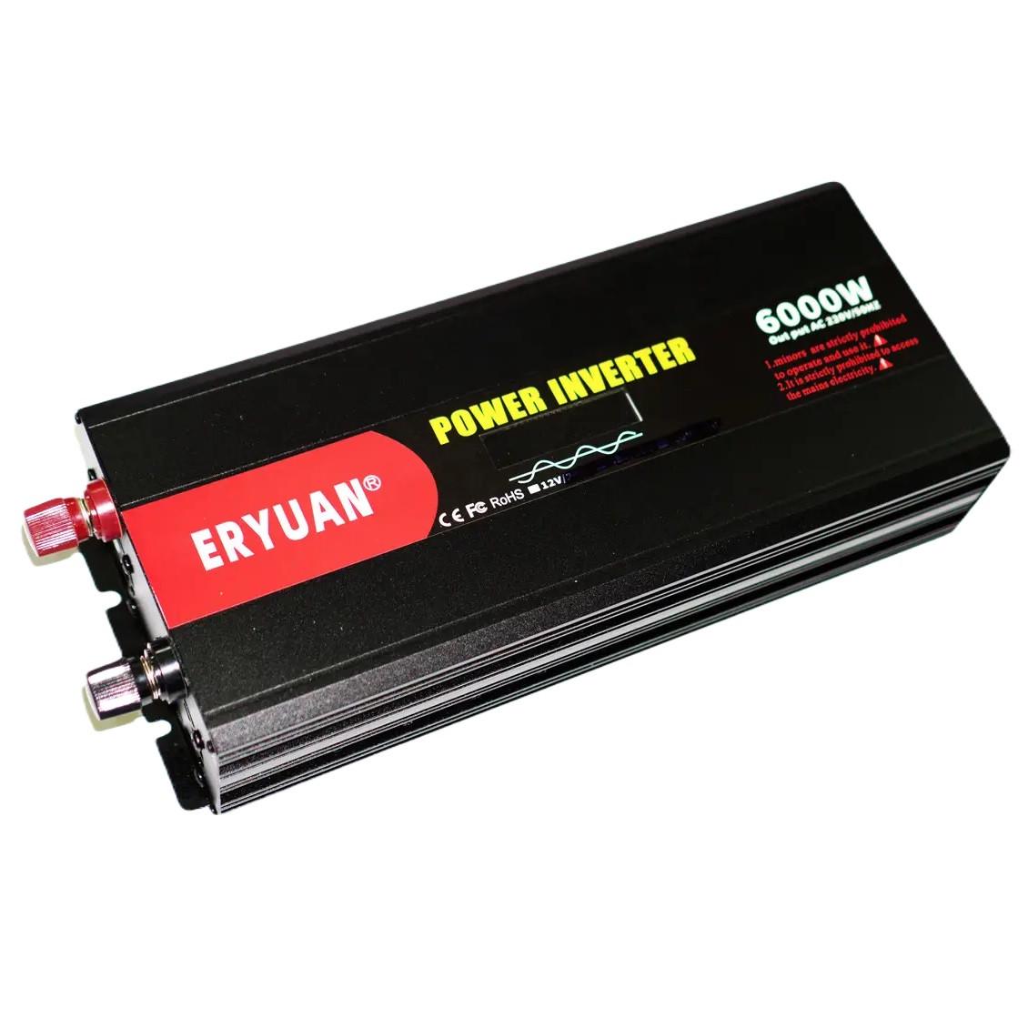 Преобразователь напряжения Eryuan 6000 W LCD DC/AC 12-220V с чистой синусоидой и вольтметром Black (2024911629) - фото 2 Преобразователь напряжения Eryuan 6000 W LCD DC/AC 12-220V с чистой синусоидой и вольтметром Black (2024911629) - фото 2