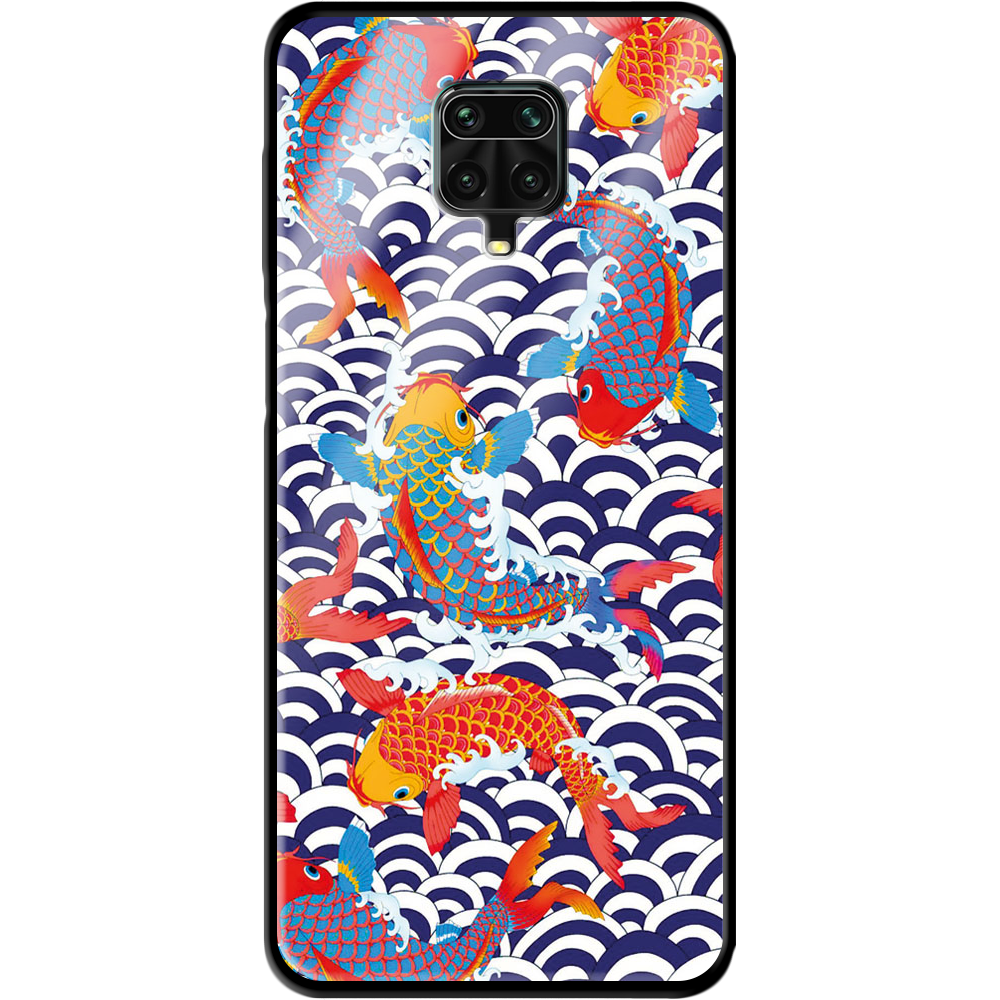 Чохол Boxface Xiaomi Redmi Note 9S Koi Fish Чорний силікон зі склом (39475-up2477-40098)