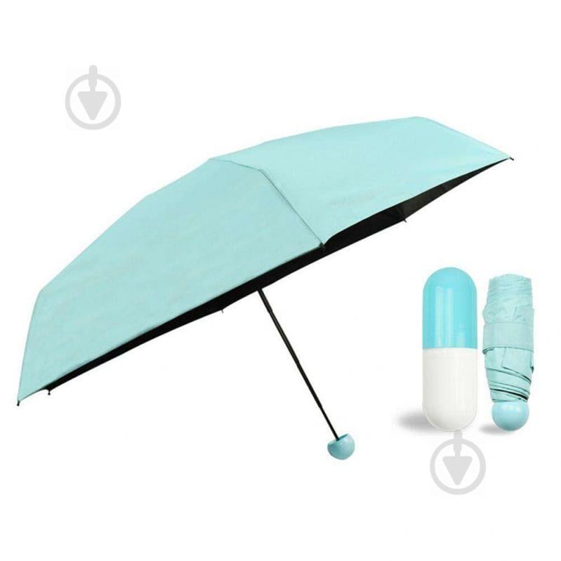 Парасоля складана SUNROZ Pill Box Umbrella з футляром Блакитний (SUN1294) - фото 3