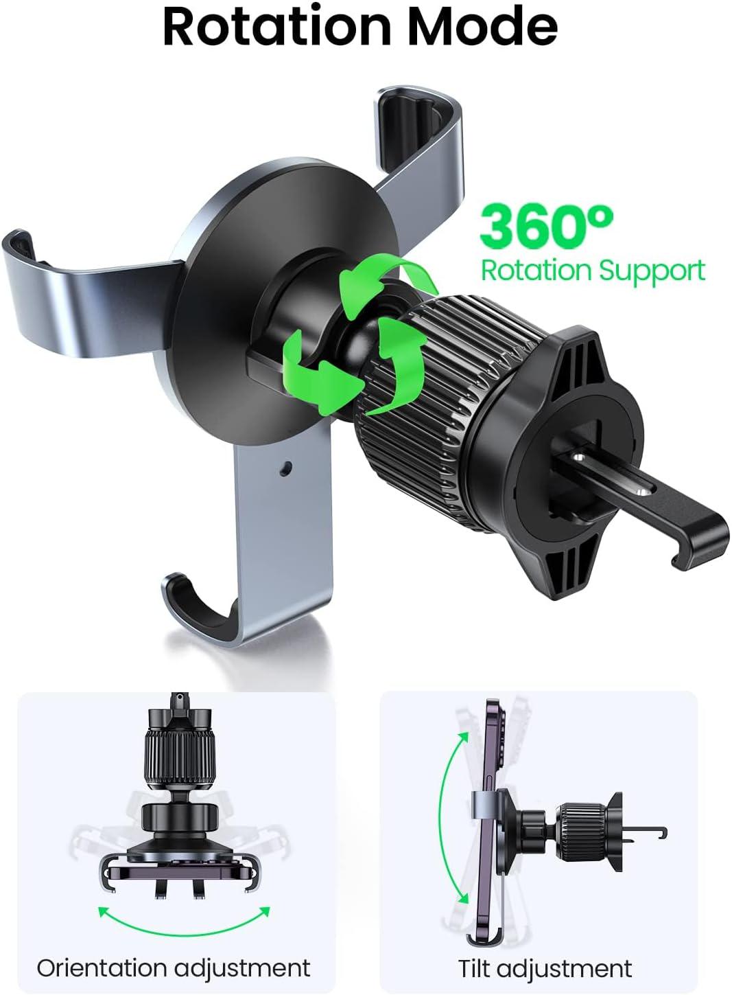 Держатель для телефона в машину UGREEN LP130 алюминиевый на вентиляционную сетку Space Grey (15233) - фото 7 Держатель для телефона в машину UGREEN LP130 алюминиевый на вентиляционную сетку Space Grey (15233) - фото 7