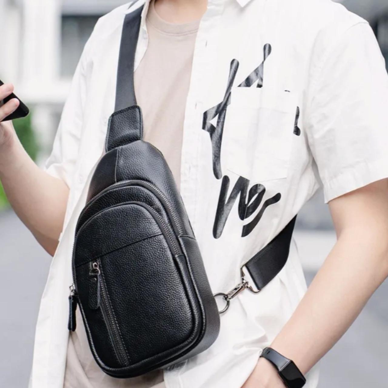 Чоловіча сумка Lorian через плече з регульованим плечовим ременем з натуральної шкіри Чорний (LR 259145-black) - фото 7 Чоловіча сумка Lorian через плече з регульованим плечовим ременем з натуральної шкіри Чорний (LR 259145-black) - фото 7