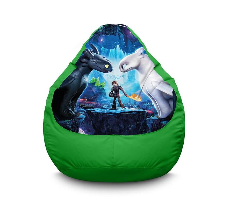 Кресло мешок Dragon Light Fury and Toothless Оксфорд XXL 90х125 см Зеленый Кресло мешок Dragon Light Fury and Toothless Оксфорд XXL 90х125 см Зеленый