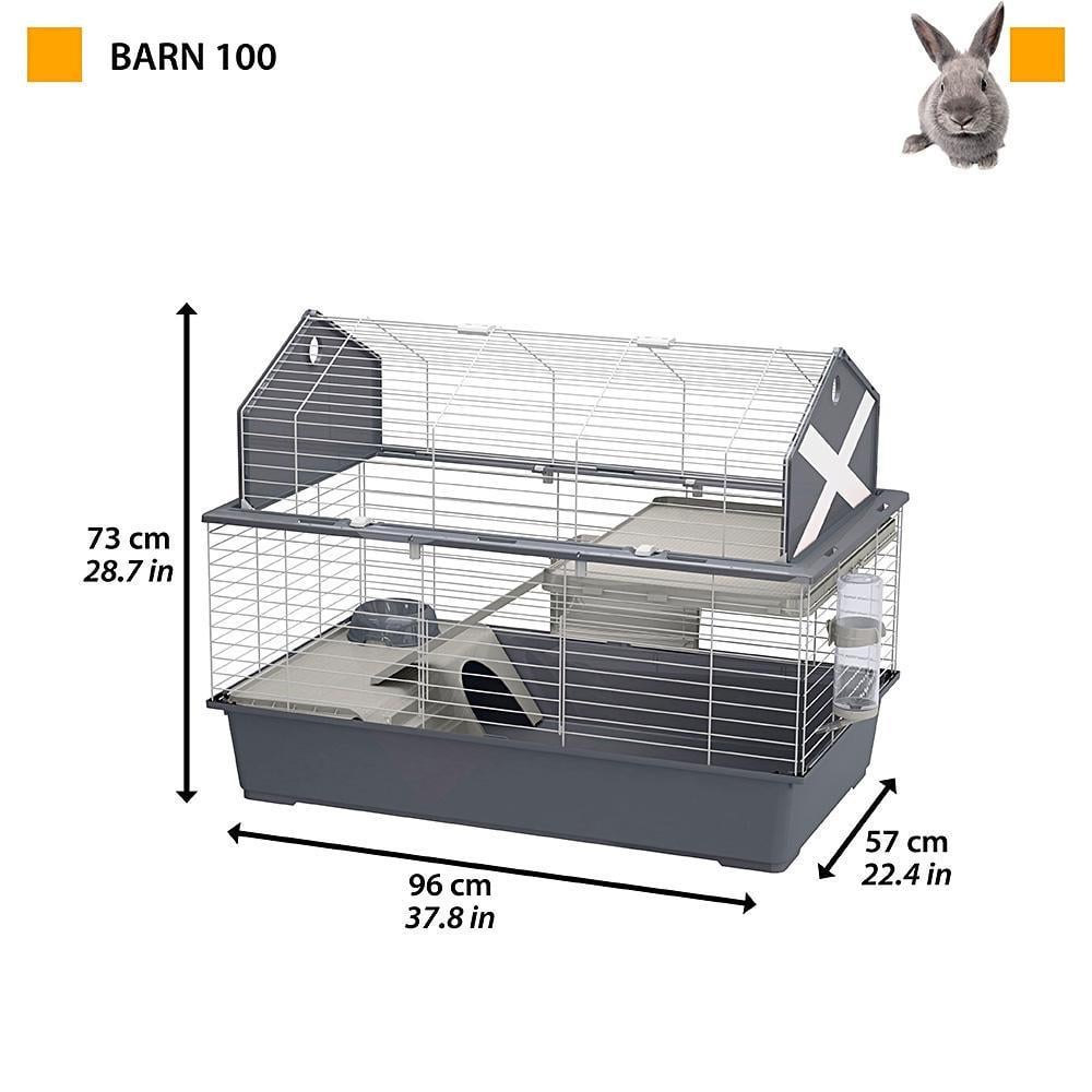 Клітка для кроликів і гризунів з аксесуарами Ferplast Barn 100 96х57х73 см Сірий (57068521) - фото 3