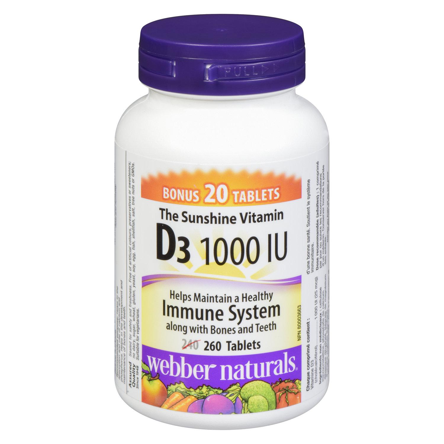 Витамин D3 Webber Naturals Vitamin D3 1000 IU 260 tabs