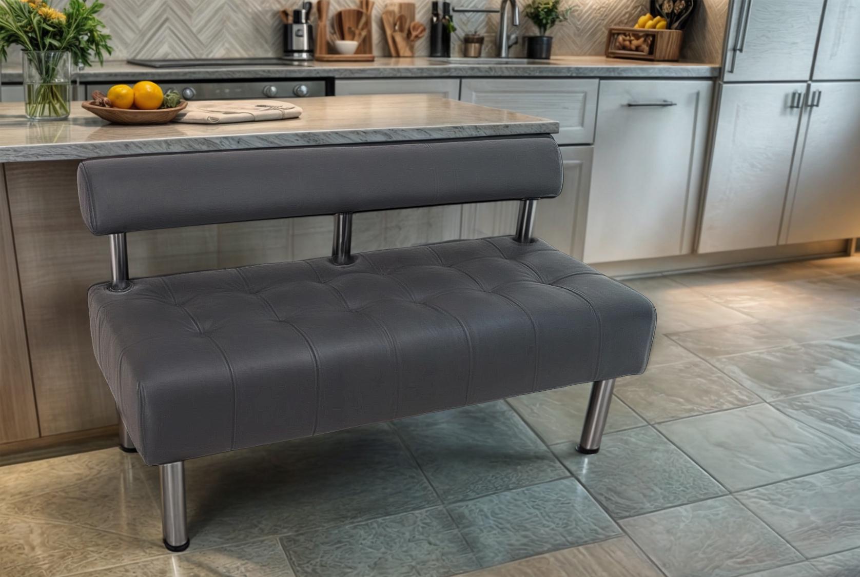 Диван офисный Tobi Sho Сити со спинкой без подлокотников 1500x530x750 мм кожзам Серый (2233)