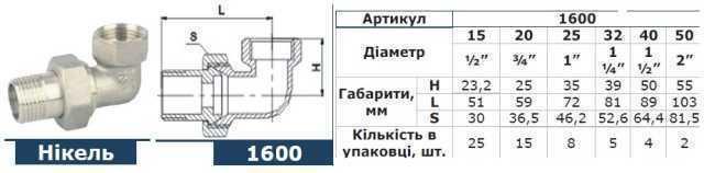 Сгон американка угловая Solomon 2" 1600 никель (2599969) - фото 2