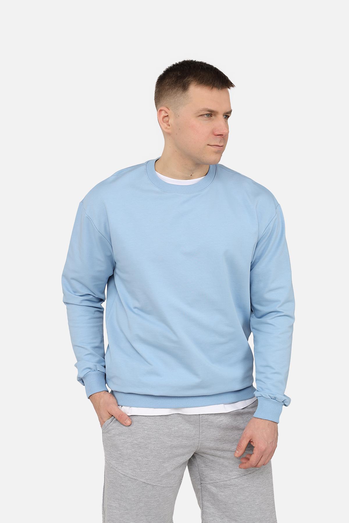 Свитшот мужской ЦБ-00266204 р. 54 Голубой (SKT001035261) - фото 2 Свитшот мужской ЦБ-00266204 р. 54 Голубой (SKT001035261) - фото 2